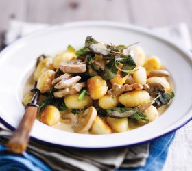 Mushroom Sauce with Crispy Gnocchi