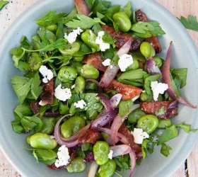 Broad Bean and Chorizo Salad