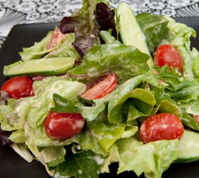 Salad Greens with Lime, Chilli and Mango Dressing