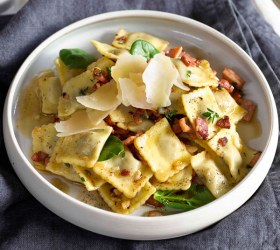 Beef Ravioli with Thyme Burnt Butter and Bacon Beef Ravioli with Thyme Burnt Butter and Bacon