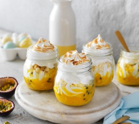 Passionfruit Curd and Coconut Meringue Jars