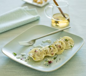 Pork and Pear Ravioli in a Pear Cider Broth