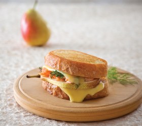 Pear, Smoked Trout and Dill Croque Monsieur