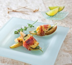 Grilled Pear and Haloumi Prosciutto Wraps