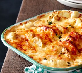 Creamy Sweet Potato, Cauliflower Bake
