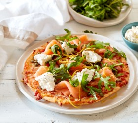 Smoked Salmon, Ricotta and Rocket Pita Pizza