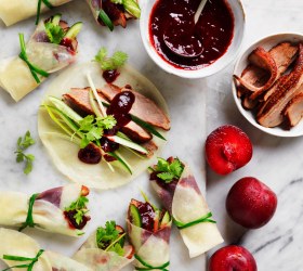 Duck Pancakes with Asian Plum Sauce