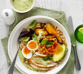 Protein Packed Nourish Bowl with Green Goddess Mayonnaise