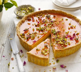 Rose Pistachio Custard Tart