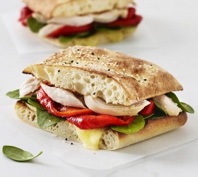 Toasted Turkish Bread with BBQ Chicken