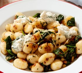 Garlic, Lemon Pan Fried Gnocchi with Basil Ricotta Garlic, Lemon Pan Fried Gnocchi with Basil Ricotta