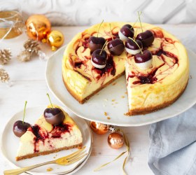 Baked Cherry Swirl Cheesecake