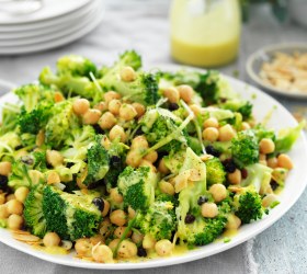 Broccoli, Currant, Chickpea and Almond Salad