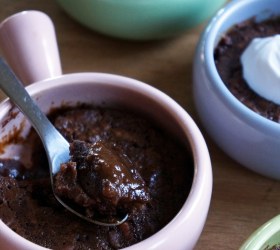 Chocolate and Pecan Self-Saucing Puddings Chocolate and Pecan Self-Saucing Puddings