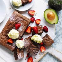 Decadent Avocado Brownie with Easy Avocado Ice-cream