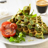 Danish Feta and Spinach Waffle