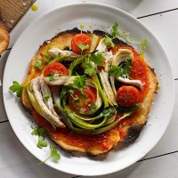 Poached Chicken & Asparagus Pizza