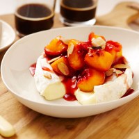 Camembert with Peach and Clove Relish and Almonds