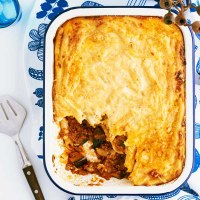 Greek Lamb and Eggplant Pasta Bake