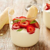 Lemon Yoghurt Pots with Minted Strawberries