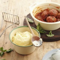 Italian Meatballs with Cheesy Parsnip Mash