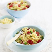 Pasta Bows with Peas and Cherry Tomatoes