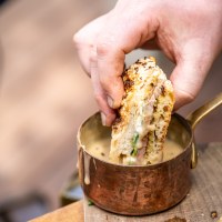 BBQ Steak Sandwich with Brazilian, Horseradish & Peppercorn Sauce