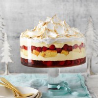 Epic raspberry trifle with meringue top