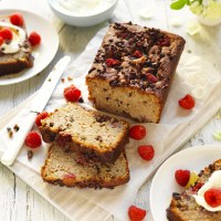 Gluten-free Banana Bread with Raspberries