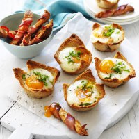 Egg Cups with Bacon Dippers