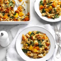 Pumpkin and Spinach Crunchy Topped Pasta Bake Pumpkin and Spinach Crunchy Topped Pasta Bake