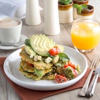 Smashed Avocado and Haloumi Fritters