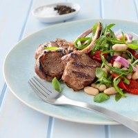 Lamb Cutlets with a White Bean Salad