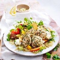 Chargrilled Herb Chicken with Freekeh and Peach Salad