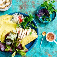 Crispy Vietnamese Pancake with Lemongrass and Ginger Chicken
