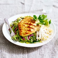 Lemongrass and Ginger Chicken with Zucchini Pad Thai Noodles