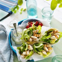 Chicken, Mint & Asparagus Salad Wraps