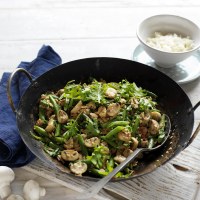 Pork, Mushroom and Kale Stir-Fry