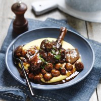 One Pot Lamb Shanks with Button Mushrooms