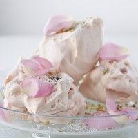 Fluffy Pink Rose Meringues