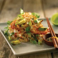 Asian Noodles with Ginger, Garlic and Avocado