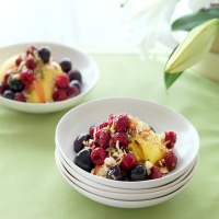 Raspberries and Cherries in Passionfruit Syrup