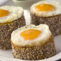 Roasted Egg and Pumpkin Rounds with Feta and Herb Pesto