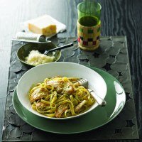 Cornfed Chicken Fettucini with Creamy Pesto Sauce