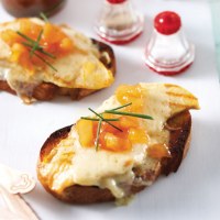 Cornfed Chicken Breast, Pear Chutney and Gruyere Cheese Open Sandwich