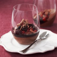 Silken Chocolate Pots with Shiraz Syrup