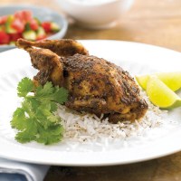 Indian Spiced Quail with Herb Yoghurt Sauce