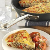 Healthy Lentil and Tuna Frittata with Tomato Salad