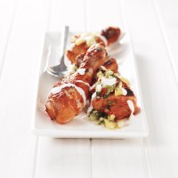 Tandoori Chicken Drumsticks with Honeydew, Pineapple and Mint Salsa