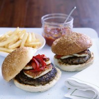Haloumi Mushroom Burgers